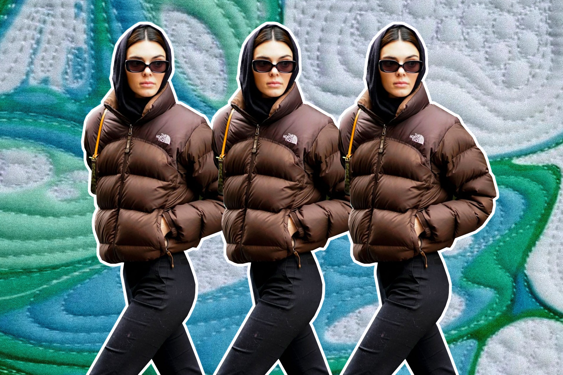 Ribbed Velour Gold Rush Puffer Jacket in Hot Cocoa by Alo Yoga