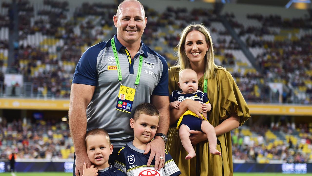 Matt Scott and his wife Lauren with sons, Hugo and Wil, and daughter Freya earlier this year. Picture: Alix Sweeney.