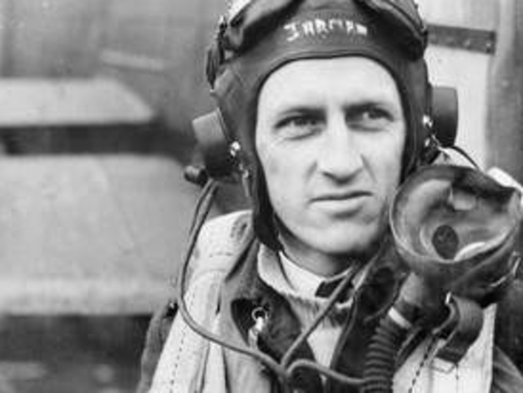 Lincolnshire, England. 1944. 404507 Squadron Leader E. G. D. JARMAN DFC OF Yeppoon, QLD, of Lancaster NO. 460 Squadron RAAF at RAF Station Binbrook..