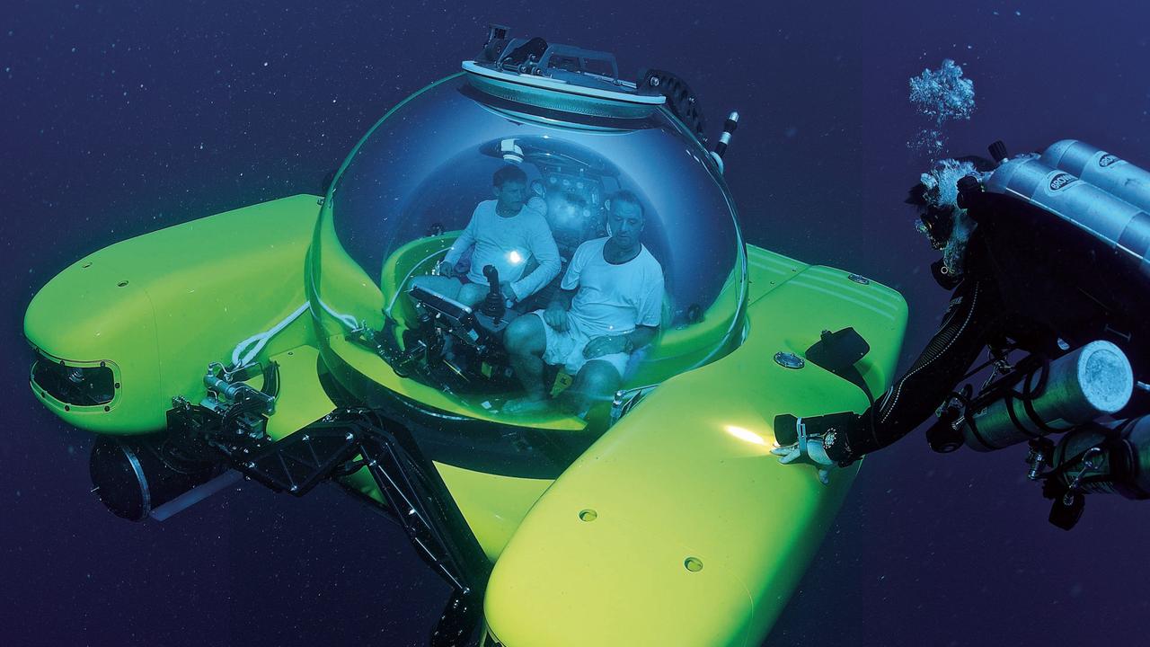 The Triton Submarines submersible, designed in Florida, USA, is touted as one of a new generation of super-subs that will soon take paying passengers to unprecedented depths, including down to the Titanic site. Picture: Triton