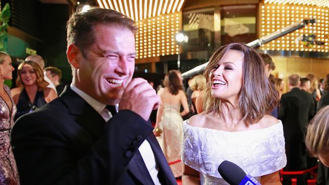 Karl Stefanovic and Lisa Wilkinson arrive at the 57th Annual Logie Awards in 2015. Her defection is linked to their mismatched pay packets Picture: Getty Images