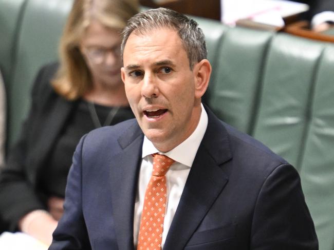 CANBERRA, AUSTRALIA  - NewsWire Photos - February 13, 2025:  Federal Treasurer Jim Chalmers during Question Time at Parliament House in Canberra. Picture: NewsWire / Martin Ollman