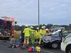 Two injured after cement truck and ute collide