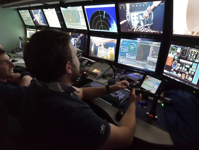 Scientists on board the French ship Atalante . Picture: Stephane Lesbats/Ifremer/Abaca Press/AAP