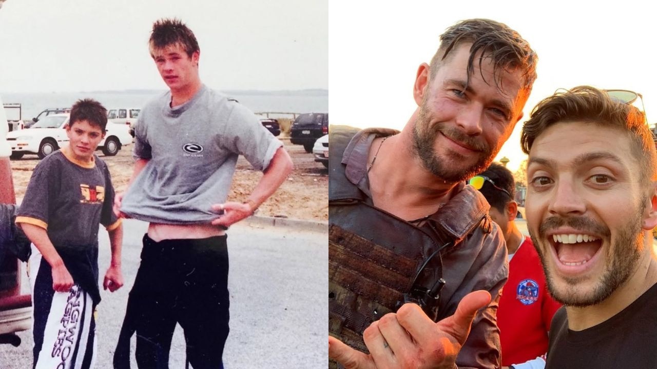 Luke Zocchi has been Chris Hemsworth’s right hand man since they were kids. Picture: Instagram @zocobodypro