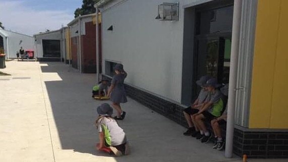 Students at Ashley Park Primary School in Doreen have no shade to play under. 