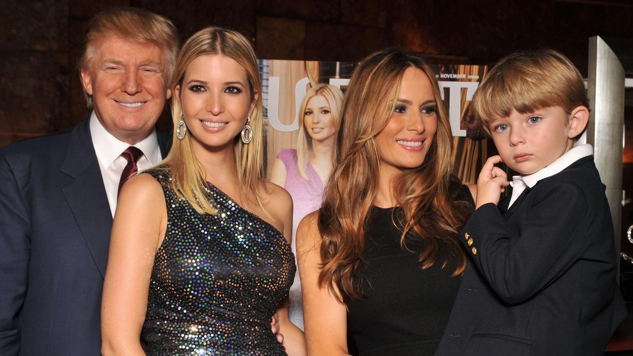 Donald, Ivanka, Melania and Barron Trump attend the “The Trump Card: Playing to Win in Work and Life” book launch celebration at Trump Tower in 2009. Picture: Getty