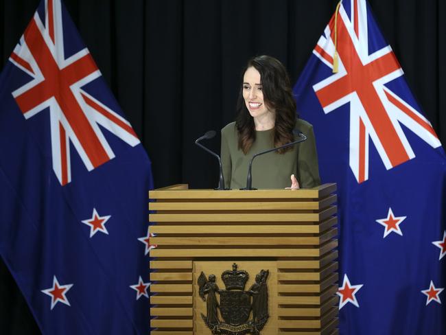 Prime Minister Jacinda Ardern speaks to the media. Picture: Getty Images.