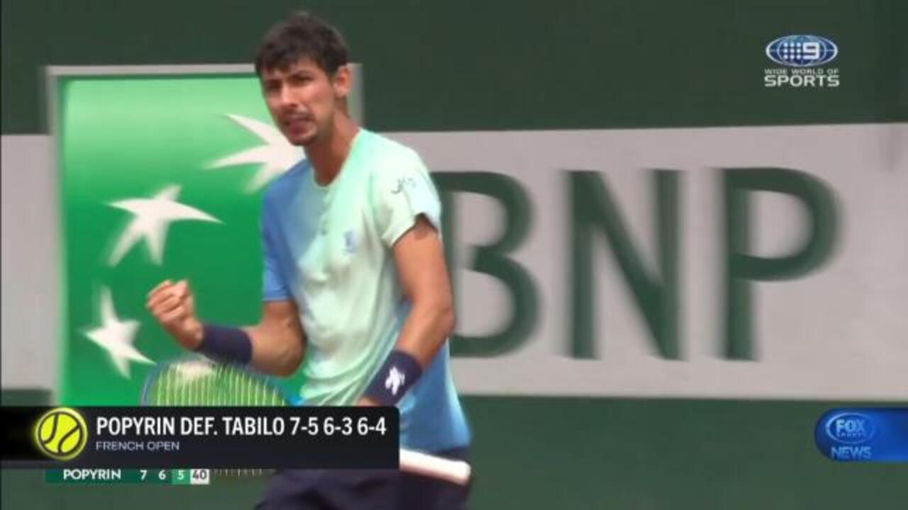 Popyrin through to maiden French Open R3