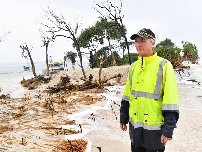 Caloundra Coast Guard’s Peter Diezmann yesterday. Picture: Patrick Woods