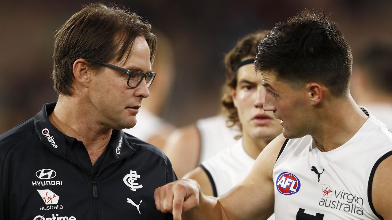 David Teague says he would welcome additional help at the Blues. Picture: Dylan Burns/AFL Photos via Getty Images