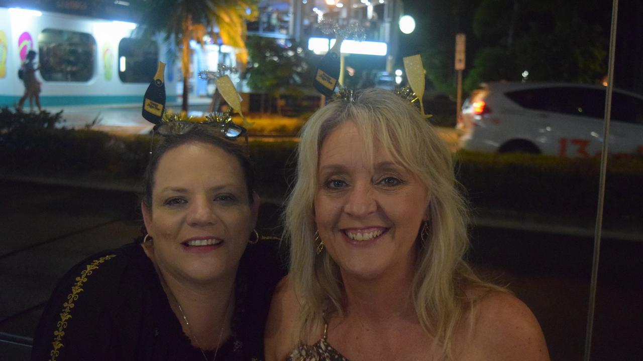 Jodi Groves and Leeann Smith from Mackay celebrated New Year in Airlie Beach. Picture: Laura Thomas