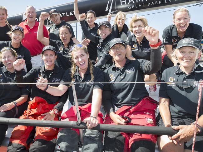 The crew of Wild Oats X after finishing the Sydney to Hobart. PICTURE CHRIS KIDD