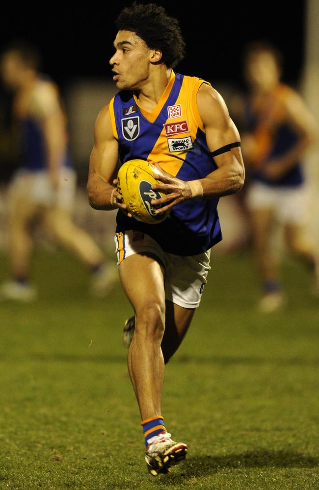 Kwame McHarg playing for Williamstown in the VFL.