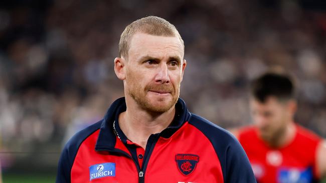 Simon Goodwin is planning to score more in 2024. Picture: Dylan Burns/AFL Photos