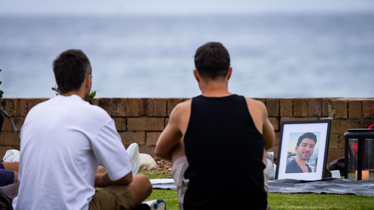 A vigil last month for Jesse Baird and Luke Davies at Bronte beach Picture: NCA NewsWire/ Ben Symons