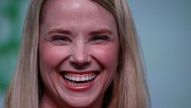 All smiles. Yahoo CEO Marissa Mayer has steered a turnaround since arriving from Google 15 months ago. Picture: AFP