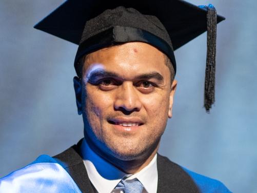 Karmichael Hunt graduated with a Bachelor of Science (Psychology) at the University of Southern Queensland graduation ceremony at the Ipswich Civic Centre.