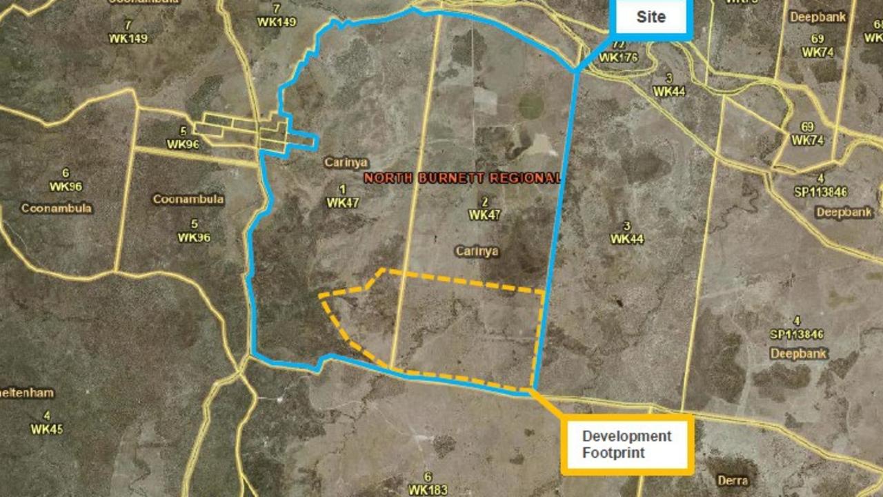 The solar farm itself would only occupy about one quarter of the site at its southeastern end, at the corner of Cheltenham Rd and Coonambula Rd.
