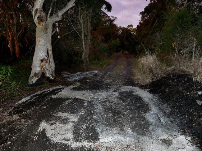 The scene where Easter’s body was found by council workers. Picture: Troy Snook