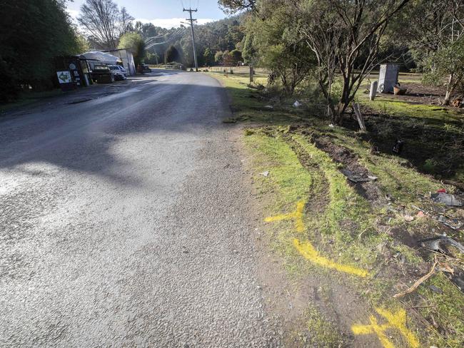 The scene of the fatal car crash in Longley. Picture: Chris Kidd