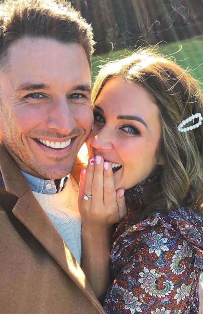 Georgia Love and Lee Elliott, who met on The Bachelorette in 2016, were engaged in September last year. Picture: Instagram.