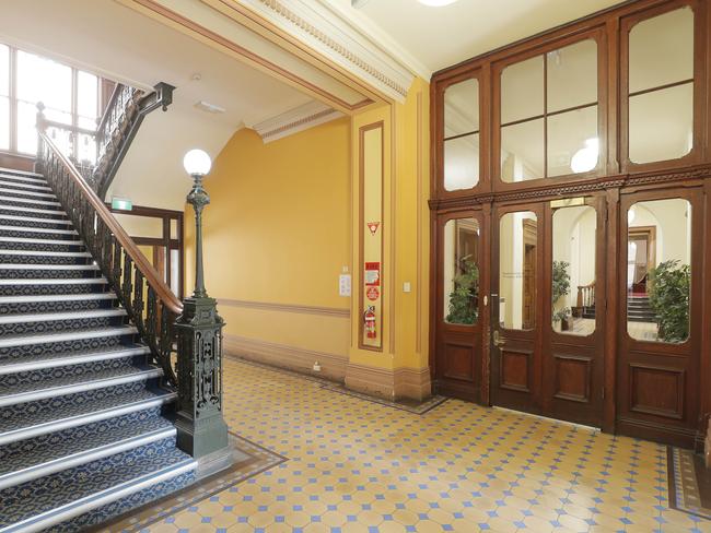 A beautiful timber door inside the Hobart Treasury buildings. Picture: RICHARD JUPE