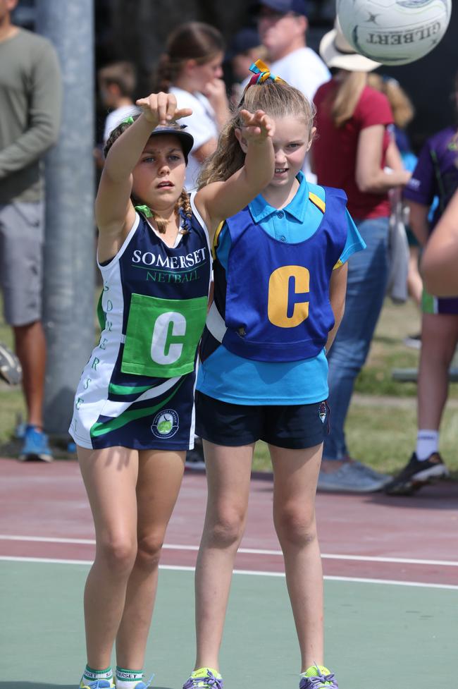 The Netball Qld Primary Schools Cup grand finals are being held at the Hinterland District Netball Association at Mudgeeraba. Picture: Mike Batterham.