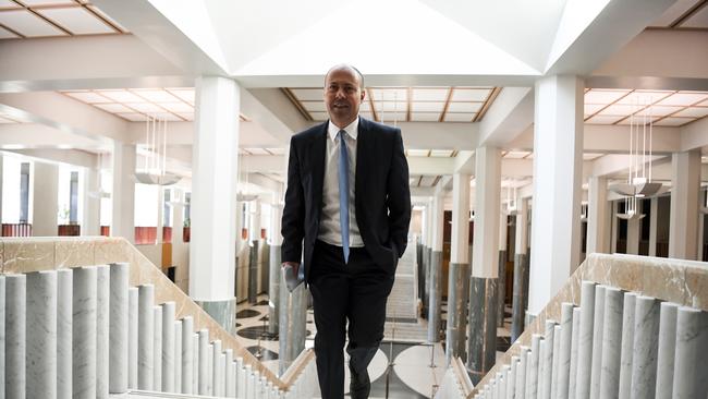 Treasurer Josh Frydenberg arrives to speak during an address to the Australian Chamber of Commerce and Industry at Parliament House on Thursday.