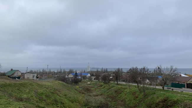 Kinburn Spit can be seen in the distance from Ochakiv. Picture: Richard Lloyd Parry/The Times