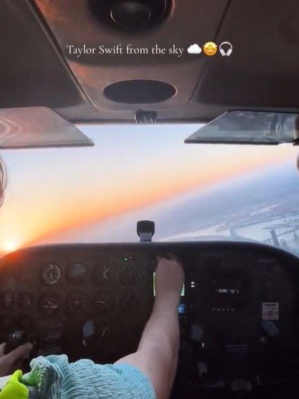 A fan shared she took a plane ride over the MCG on Friday night. Picture: TikTok