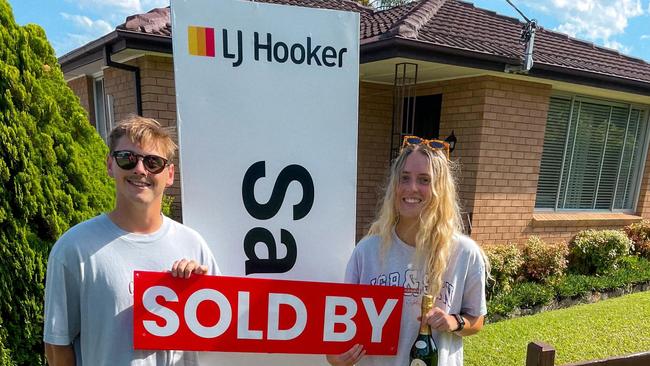 New homeowners Jamie Birchall and Katie Andrew from Springfield. Picture: Supplied