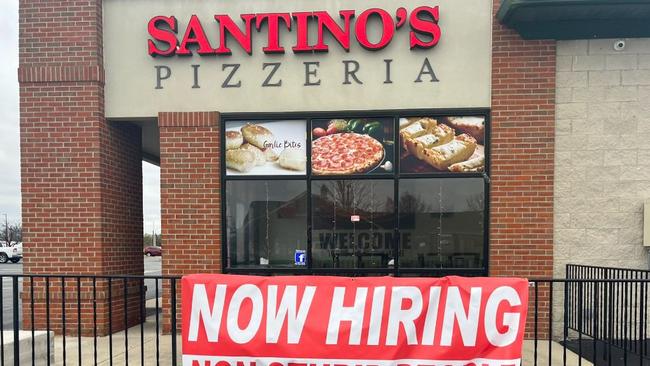 Santino's Pizzeria in Columbus, Ohio, is making waves for its blunt help-wanted sign. Picture: Twitter