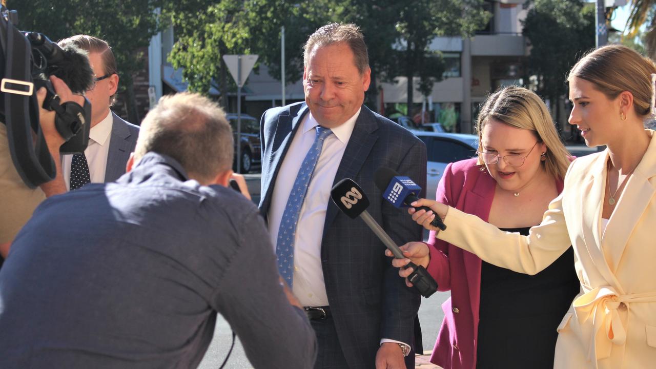 Constable Zach Rolfe's barrister, David Edwardson QC, arrives at the Alice Springs Local Court on Monday, September 5, 2022. Picture: Jason Walls