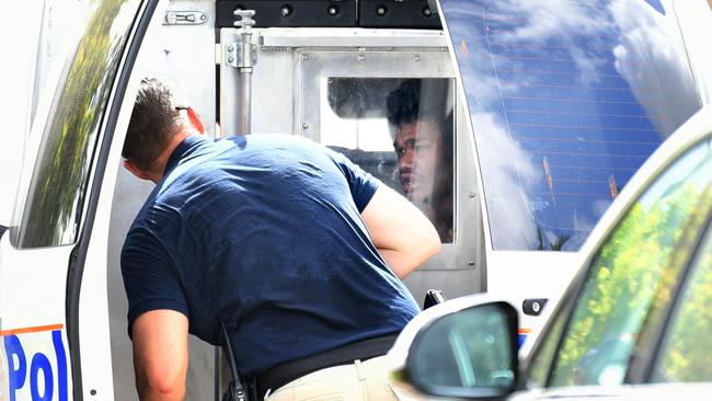 Townsville Police arrest two 18yo men, in relation to an alleged stolen car involved in the death of Jennifer Broad. This man is not the alleged driver. Picture: Alix Sweeney