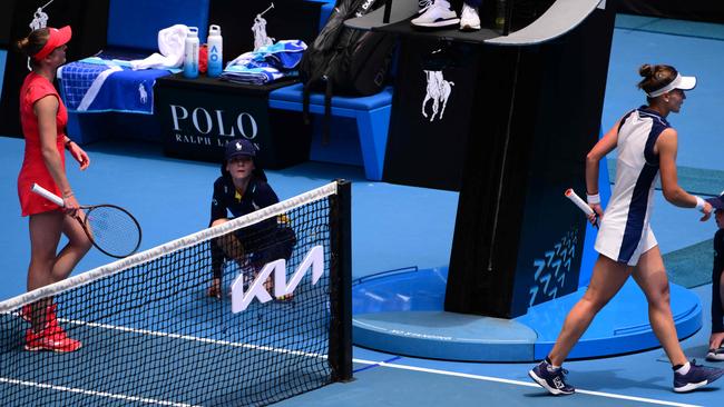 Svitolina and her Russian opponent did not shake hands after the clash. Picture: Yuichi YAMAZAKI / AFP