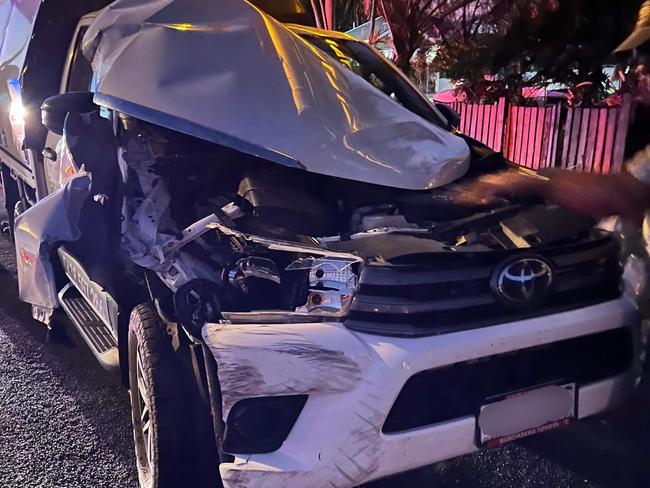 A car crashed into a business in Maryborough on Tuesday. Photo: Luke Wyatt