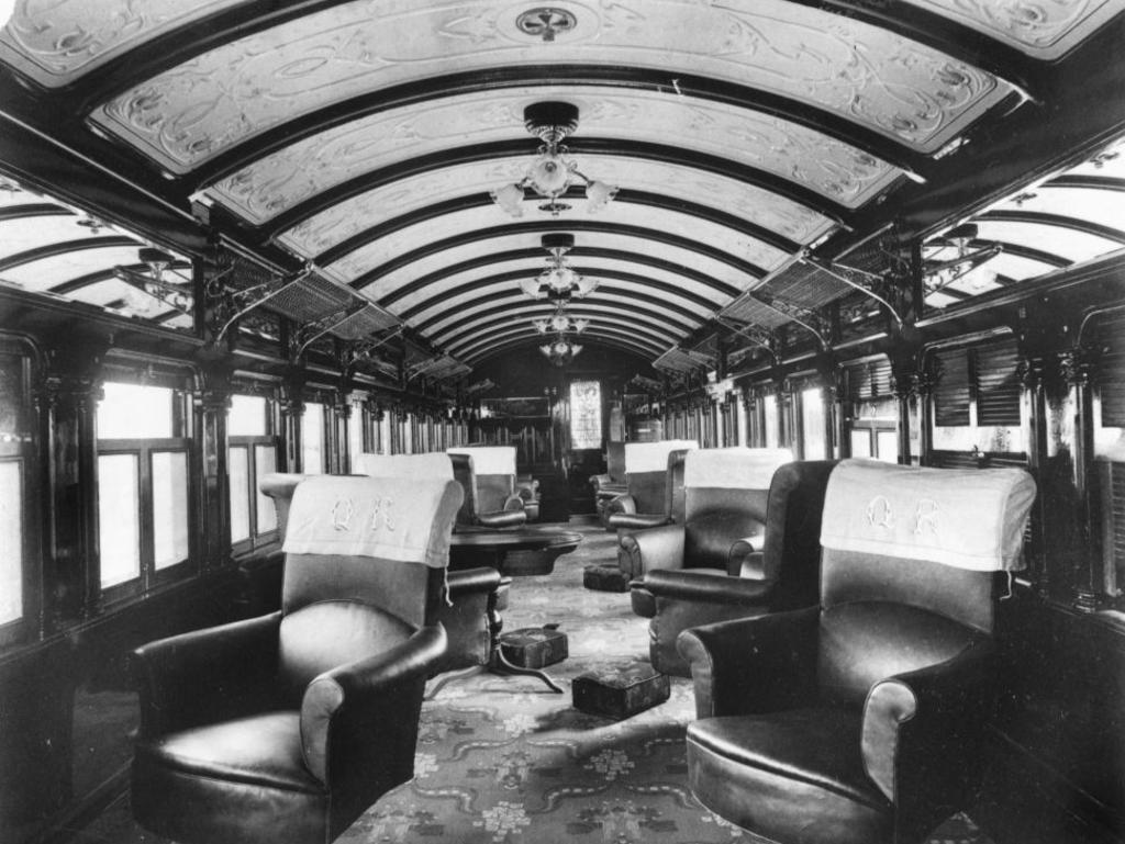 TRAINS TARGETED: Interior view of a train cabin c. 1935. Picture: State Library of Queensland.