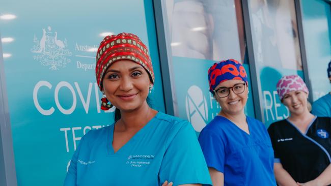 The Upper Coomera Respiratory Clinic at Haan Health is one of the four respiratory clinics on the Gold Coast rolling out the Astrazeneca vaccine Pictured front is Dr Sonu Haikerwal, co-owner of Haan Health