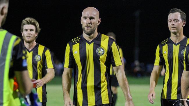 Tallebudgera player Matt Hilton playing in the Football Gold Coast, Coast League competition. Picture credit: Mons Photography.