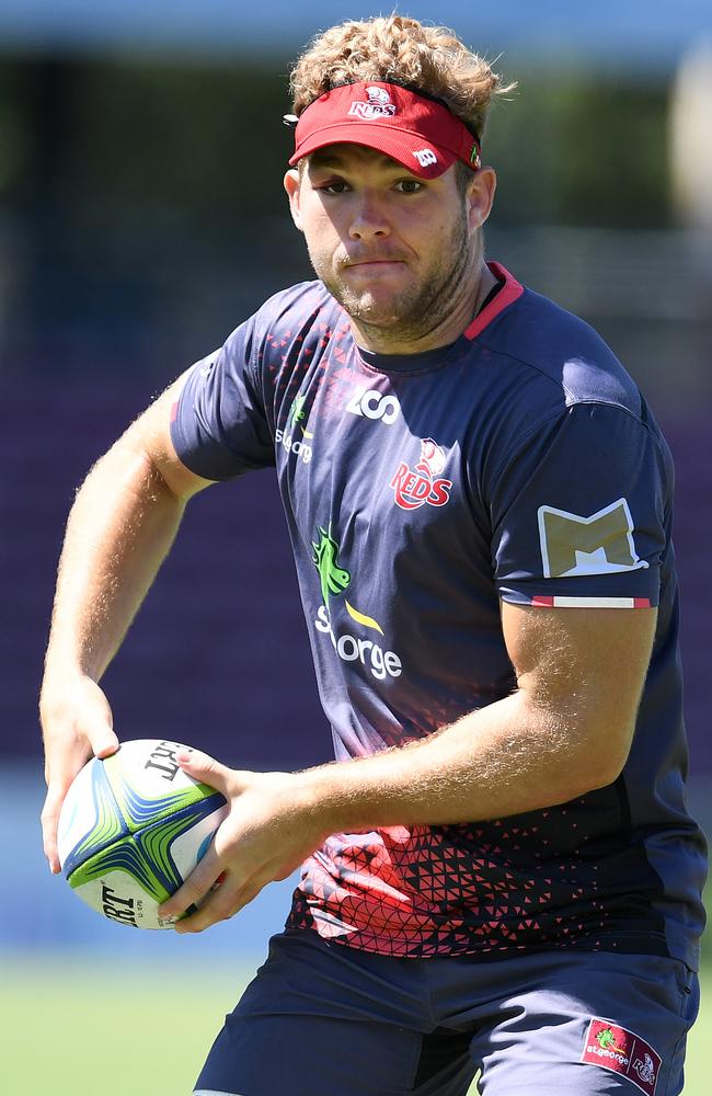 Queensland Reds player Angus Scott-Young will be hoping for a good outing against the Waratahs before being invited to Michael Cheika’s first gathering of Wallabies hopefuls.