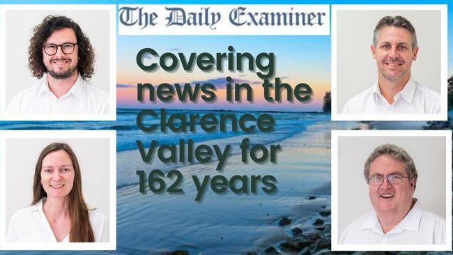 The Daily Examiner team is made up of (clockwise from top left) deputy editor Jarrard Potter, editor Bill North, chief photographer Adam Hourigan and digital producer Jenna Thompson.