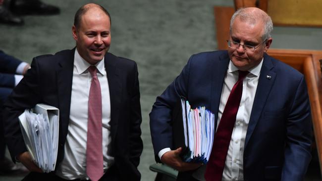 Josh Frydenberg and Scott Morrison say the deal with big tech will have a global import since many nations face the same dilemma. Picture: Getty Images