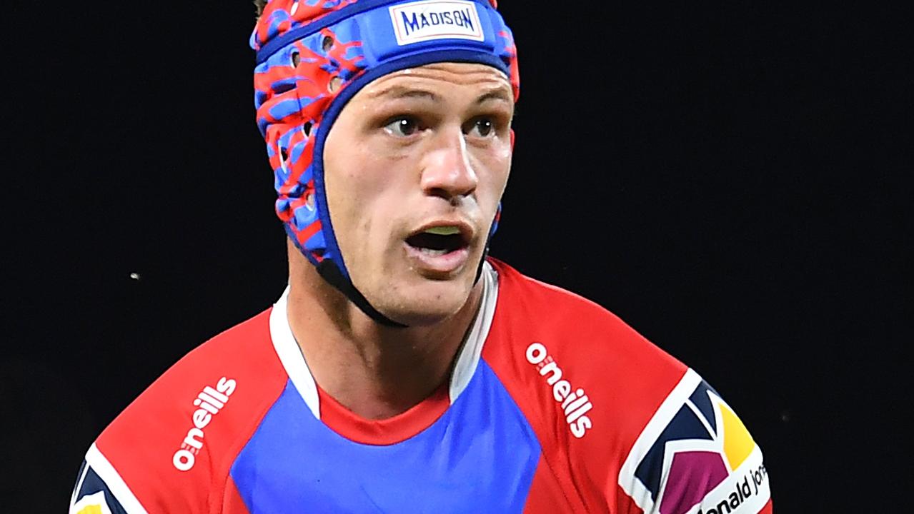 SUNSHINE COAST, AUSTRALIA - AUGUST 26: Kalyn Ponga of the Knights in action during the round 24 NRL match between the Newcastle Knights and the Gold Coast Titans at Sunshine Coast Stadium, on August 26, 2021, in Sunshine Coast, Australia. (Photo by Albert Perez/Getty Images)