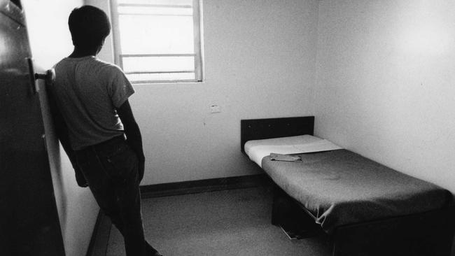 An inmate in his quarters at the Magill Training Centre, December 1991. Picture: Russell Millard