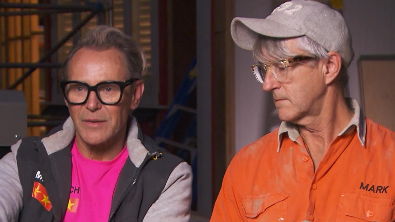 Mark and Mitch go on the attack over the judges' comments on their kitchen. Picture: Channel 9