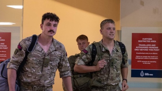 Troops from 40 Commando, Royal Marines, touched down at Darwin airport on the weekend.