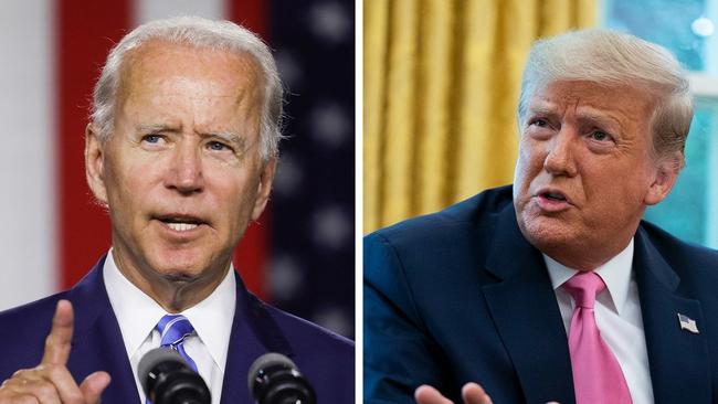 Joe Biden, left, and President Donald Trump, right.