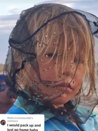 Another family shared a video of the flies during a recent camping trip in north WA. Picture: TikTok/ bykids.store