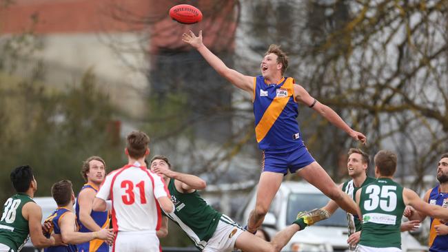 Beau Mitchener in the ruck for Lilydale. Picture: Stuart Milligan